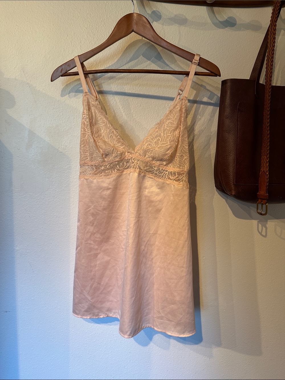 Lace Chemise Slip in Light Blush